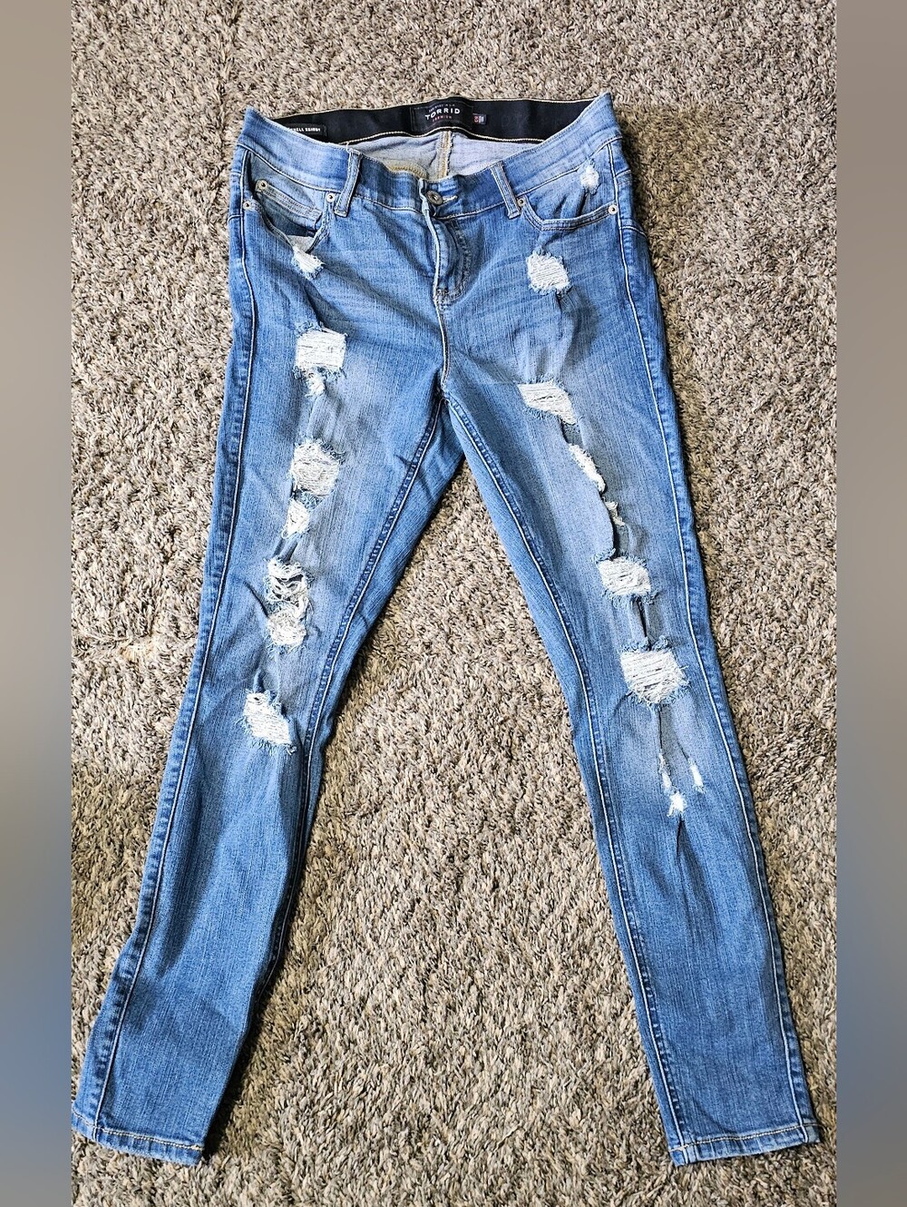 Torrid Light Blue Distressed Skinny Jeans